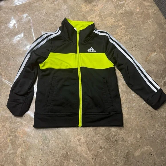 Adidas Black and Bright Yellow Kids' Tracksuit - Picture 4 of 5